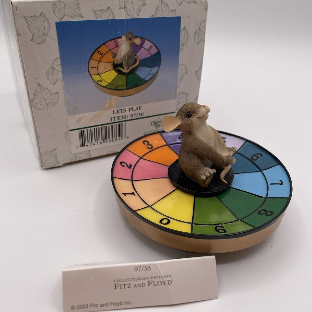 Charming Tails 97/36 "Let's Play"  Exclusive Board Game Spinner- Spins With Box